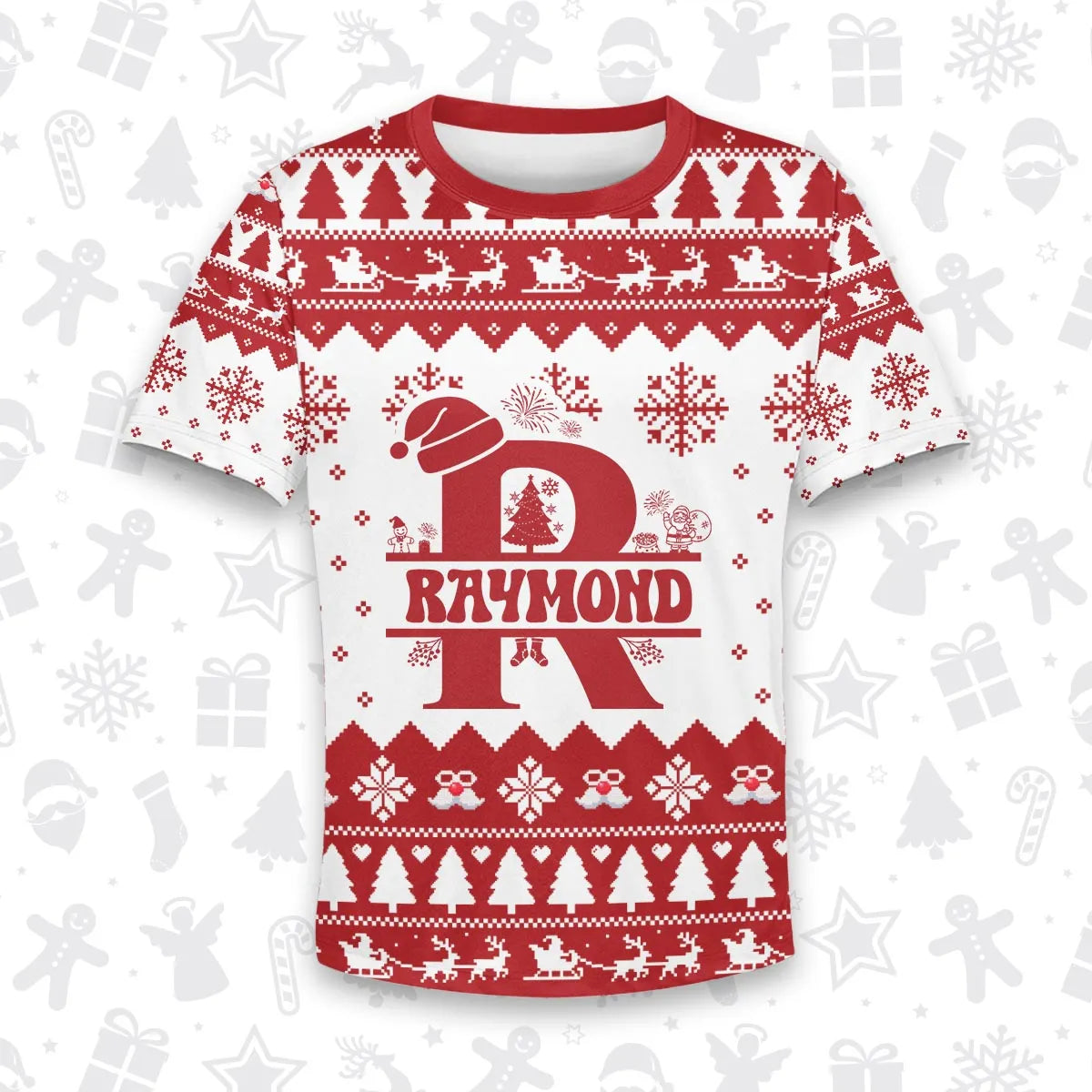 RAYMOND Personalized Christmas T-Shirt Pajama Set - Holiday Gift Outfit 13K1-CR2