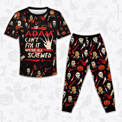 ADAM Horror Halloween Pajama Set Scary T-Shirt & Pants Sleepwear Costume 13K1-HL1