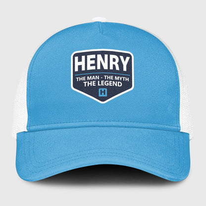 The Man The Myth The Legend Light Blue Mesh Cap HENRY 13K1 C190PF