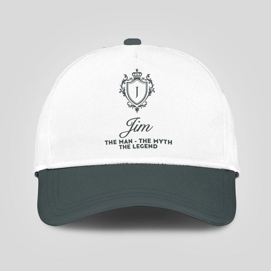 The Man The Myth The Legend Elegant Gray And White Cap JIM 13K1 C170PF