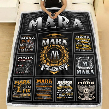 MARA Personalized Blanket | Custom Name Cozy Throw Gift 13K3-BK2