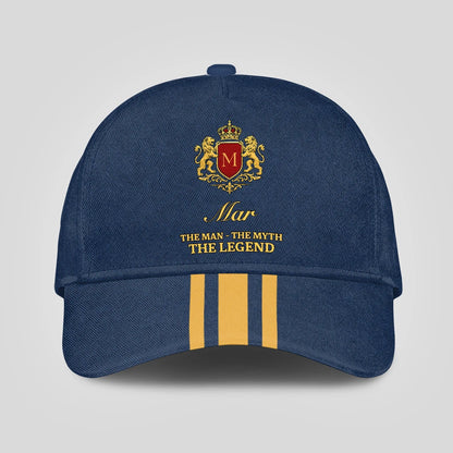 The Man The Myth The Legend Luxury Logo Striped Cap MAR 13K1 C143PF