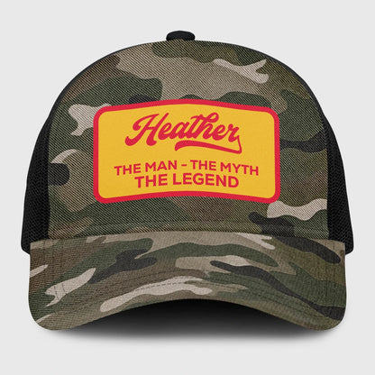 The Man The Myth The Legend Camo Vintage Mesh Cap HEATHER 13K1 C191PF