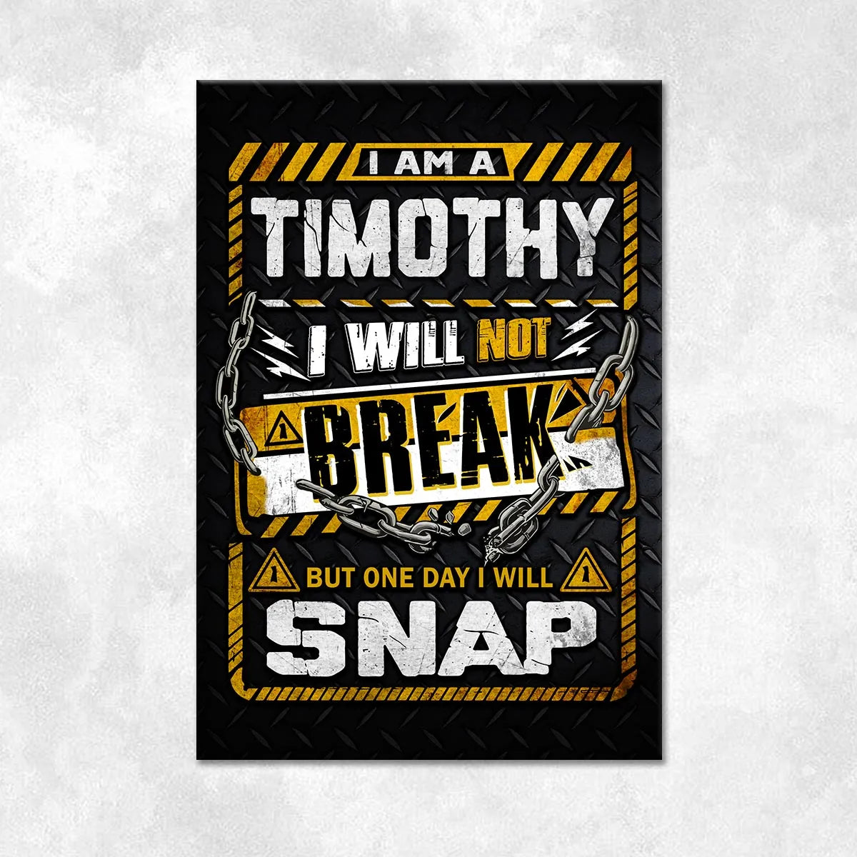 TIMOTHY Motivational Rug – Black & Yellow Quote Carpet for Living Room 13K1-AR1
