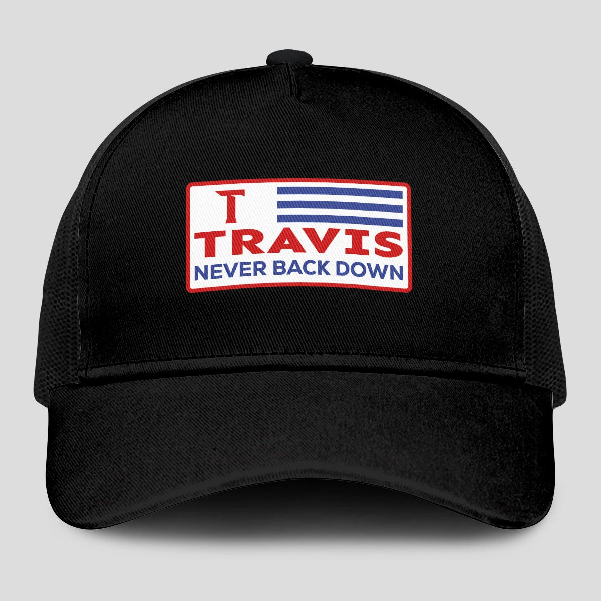 Never Back Down Vintage America Black Mesh Cap TRAVIS 13K1 C207PF