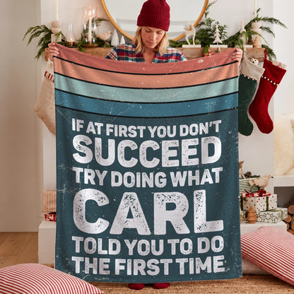 If At First You Don’t Succeed Retro Green Fleece Blanket CARL 13K1 BK29
