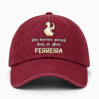 The Horrors Persist But So Does Your Name Funny Goose Burgundy Washed Cap FERREIRA 13K1 C126PF