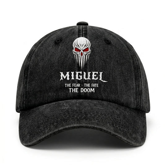 Your Name The Fear The Fate The Doom Skull Washed Cap MIGUEL 13K1 C98PF