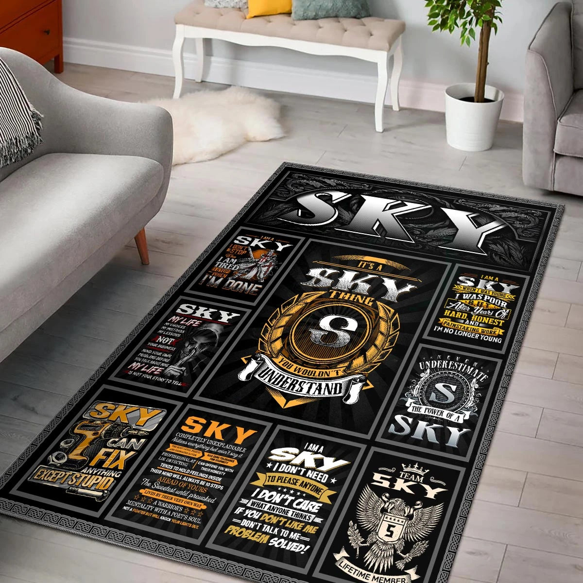 SKY Personalized Sponge Floor Mat – Custom Printed Home Decor 13K1-AR2