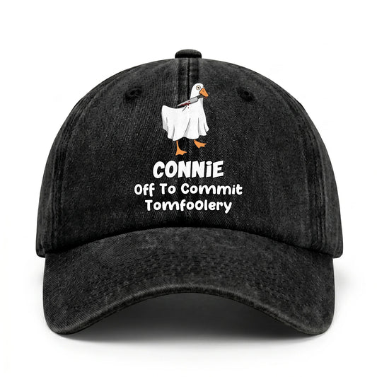 Off To Commit Tomfoolery Funny Goose Washed Cap CONNIE 13K1 C131PF