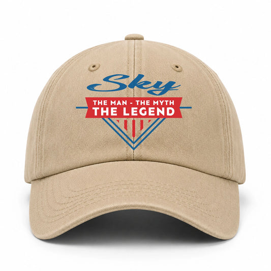 The Man The Myth The Legend Logo Washed Cap SKY 13K1 C37PF