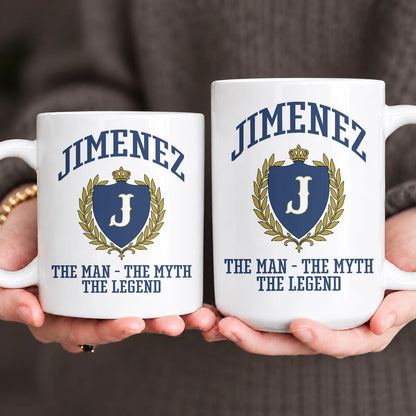 The Man The Myth The Legend Blue And Yellow Logo Mug JIMENEZ 13K1 MG24