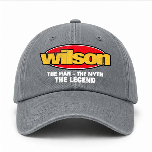 The Man The Myth The Legend Vintage Logo Washed Cap WILSON 13K1 C162PF