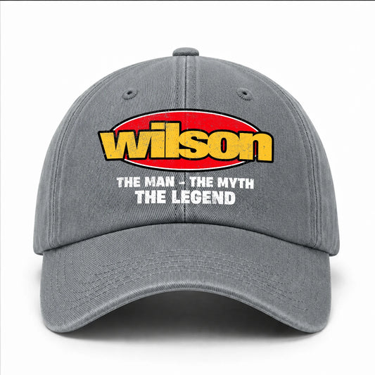 The Man The Myth The Legend Vintage Logo Washed Cap WILSON 13K1 C162PF