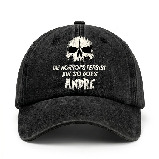 The Horrors Persist But So Does Your Name Cool Skull Washed Cap ANDRE 13K1 C134PF