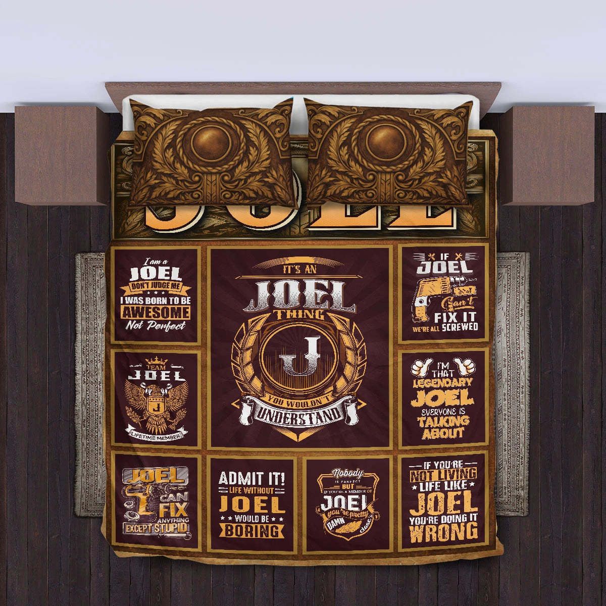 JOEL Limited Edition Personalized Bedding Set 13K1-BS3