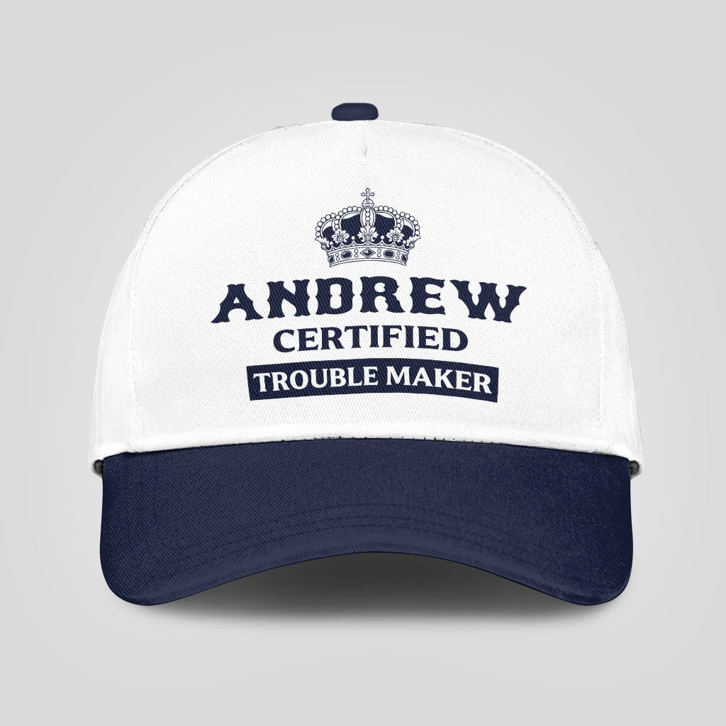 Certified Your Name Trouble Maker Washed Cap ANDREW 13K1 C148PF