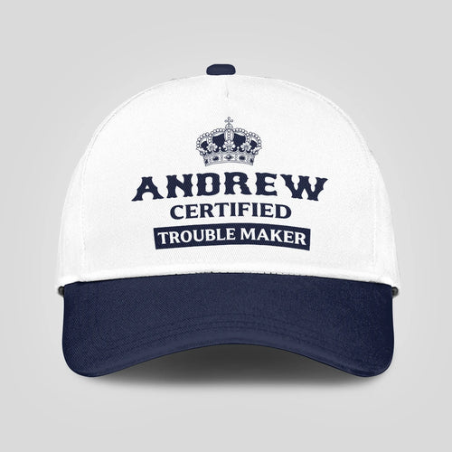 Certified Your Name Trouble Maker Washed Cap ANDREW 13K1 C148PF