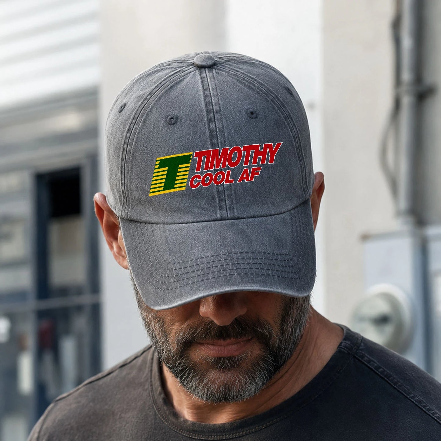 Your Name Cool Af Funny Washed Cap TIMOTHY 13K1 C85PF
