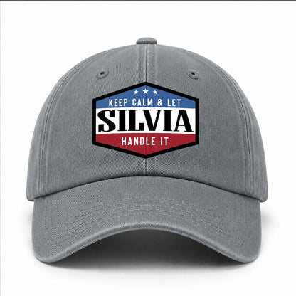 Keep Calm & Let Your Name Handle It Washed Cap SILVIA 13K1 C87PF