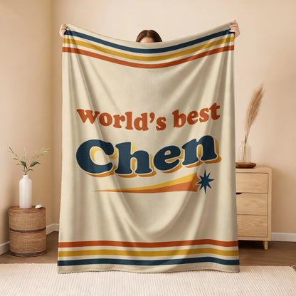 World's Best Your Name Retro Fleece Blanket CHEN 13K1 BK64