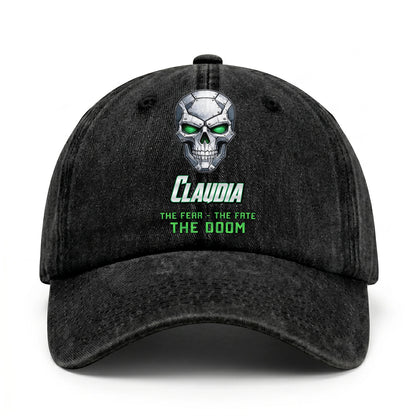 The Fear The Fate The Doom Skull Washed Cap CLAUDIA 13K1 C99PF