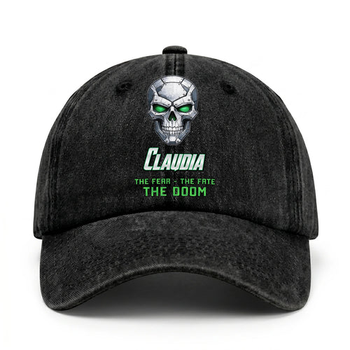 The Fear The Fate The Doom Skull Washed Cap CLAUDIA 13K1 C99PF