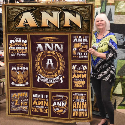 ANN Personalized Blanket | Custom Name Cozy Throw Gift 13K1-BK4