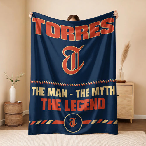 The Man The Myth The Legend Retro Fleece Blanket TORRES 13K1 BK53