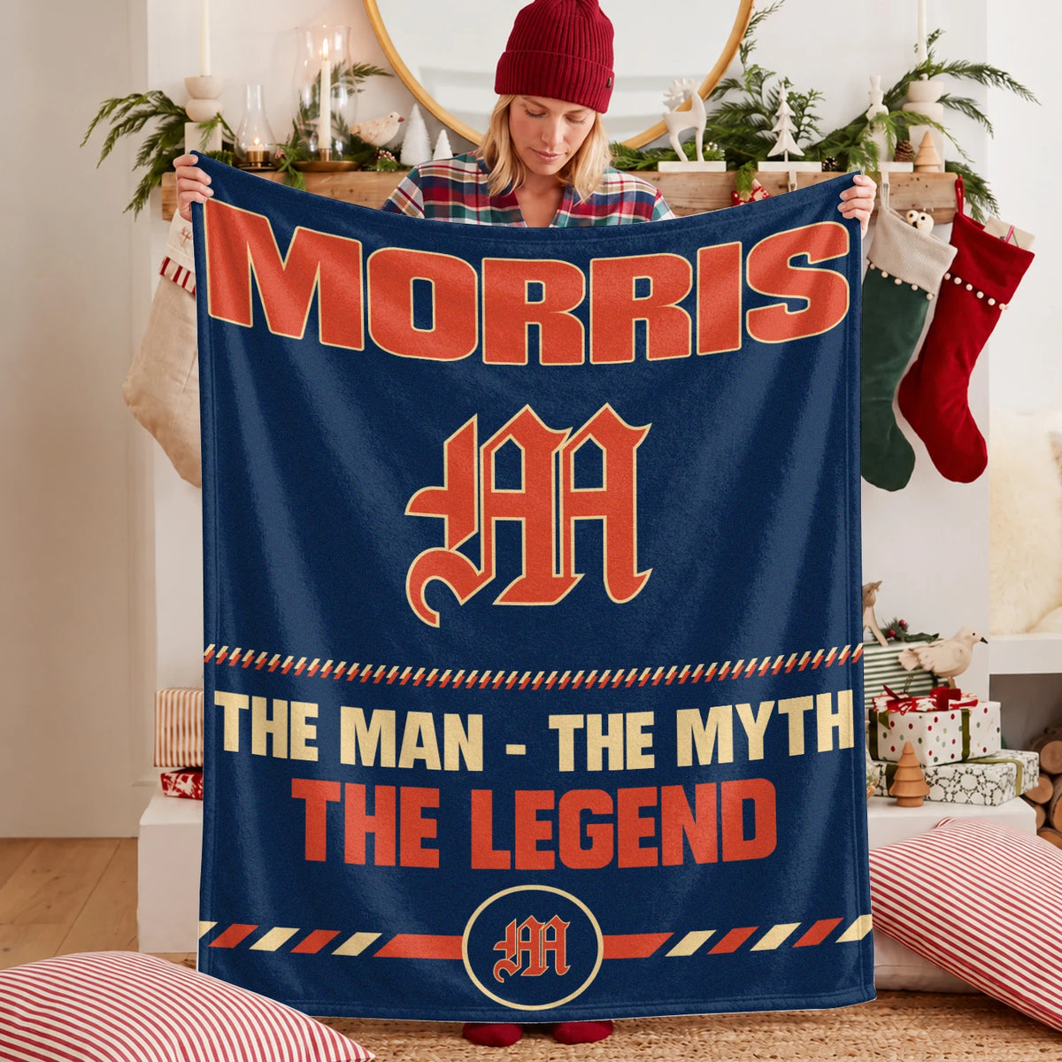The Man The Myth The Legend Retro Fleece Blanket MORRIS 13K1 BK53
