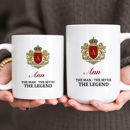 The Man The Myth The Legend Gold Royal Logo Mug ANN 13K1 MG03