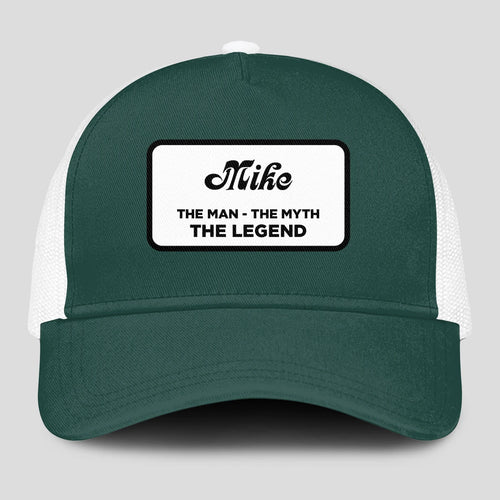 The Man The Myth The Legend Green And White Mesh Cap MIKE 13K1 C198PF