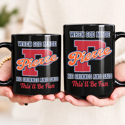 When God Made Your Name Personalized Baseball Mug PIERRE 13K1 MG07