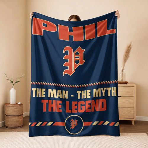 The Man The Myth The Legend Retro Fleece Blanket PHIL 13K1 BK53