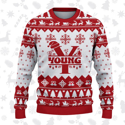 YOUNG Personalized Christmas Pajama Set - Holiday Gift Outfit 13K1-CR2