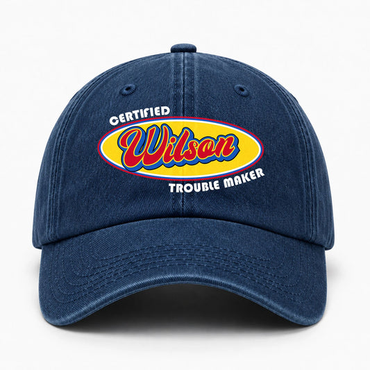 Certified Your Name Trouble Maker Washed Cap WILSON 13K1 C73PF