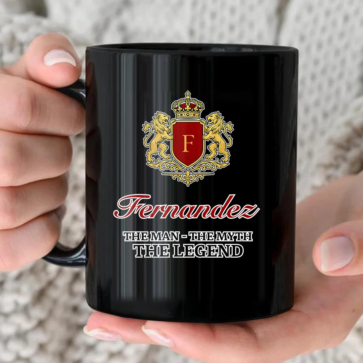 The Man The Myth The Legend Gold Royal Logo Mug FERNANDEZ 13K1 MG03