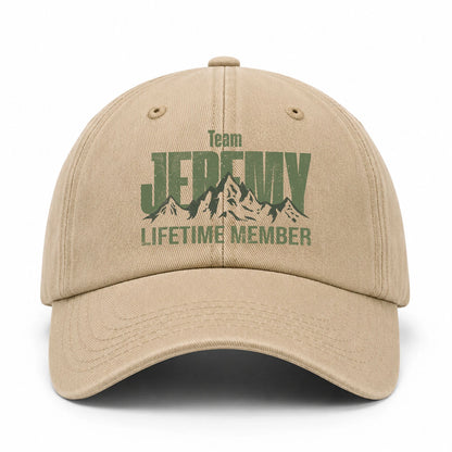 Team Your Name Lifetime Member Mountain Cap JEREMY 13K1 C58PF