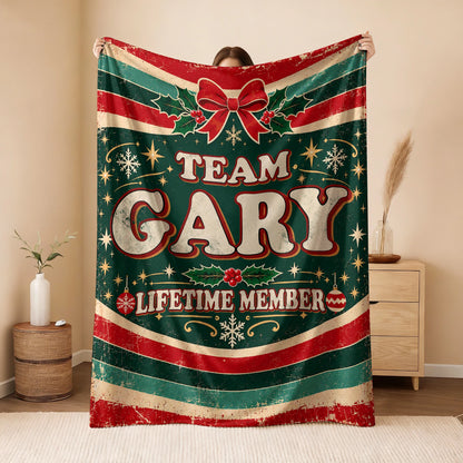 Team Your Name Lifetime Member Christmas Fleece Blanket GARY 13K1 BK52