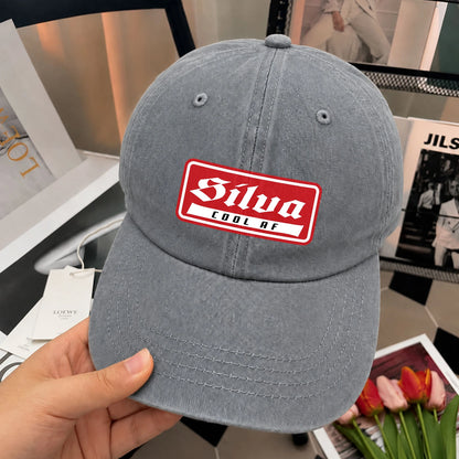 Your Name Cool Af Red Logo Funny Washed Cap SILVA 13K1 C79PF