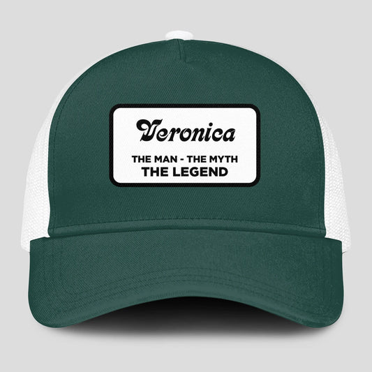 The Man The Myth The Legend Green And White Mesh Cap VERONICA 13K1 C198PF