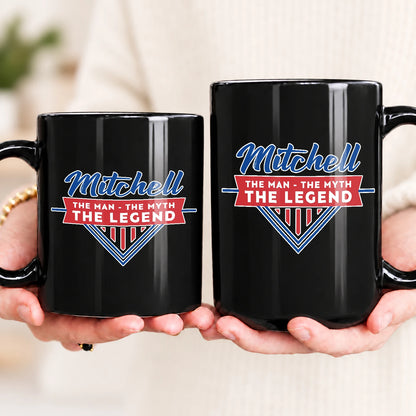 The Man The Myth The Legend Red And Blue Logo Mug MITCHELL 13K1 MG34
