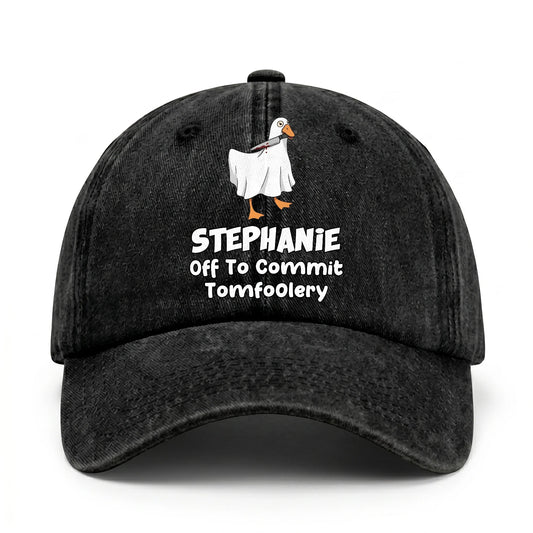 Off To Commit Tomfoolery Funny Goose Washed Cap STEPHANIE 13K1 C131PF