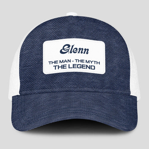 The Man The Myth The Legend Blue Denim Mesh Cap GLENN 13K1 C194PF
