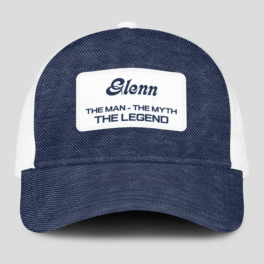 The Man The Myth The Legend Blue Denim Mesh Cap GLENN 13K1 C194PF