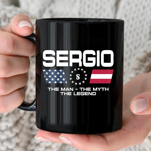 The Man The Myth The Legend Us Flag Mug SERGIO 13K1 MG23