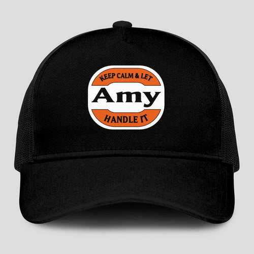 Keep Calm & Let Your Name Handle It Black Mesh Cap AMY 13K1 C199PF