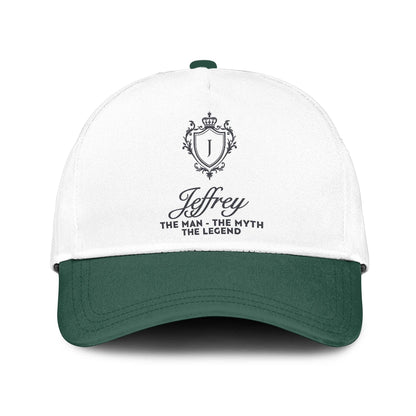 The Man The Myth The Legend Beautiful Green And White Cap JEFFREY 13K1 C171PF