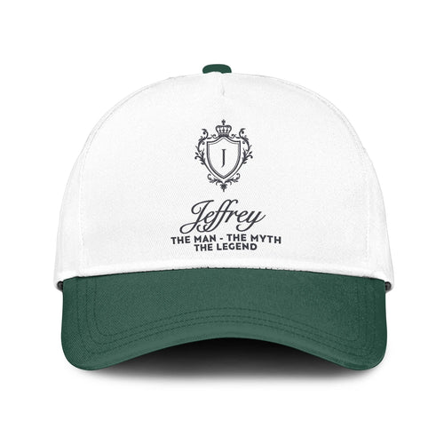 The Man The Myth The Legend Beautiful Green And White Cap JEFFREY 13K1 C171PF