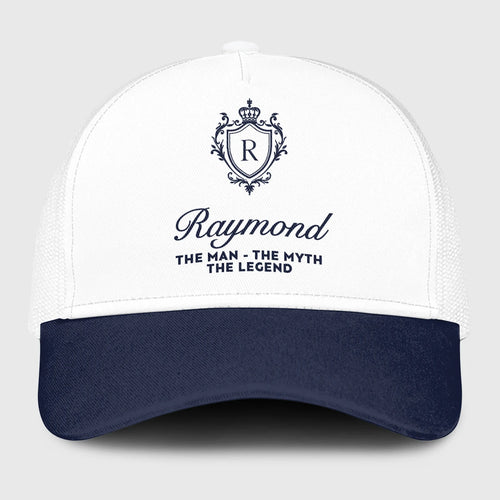 The Man The Myth The Legend Blue And White Baseball Mesh Cap RAYMOND 13K1 C186PF